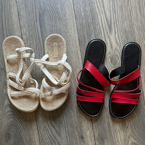 Bundle SHEIN Red and Cream Women's Sandals - Picture 1 of 6